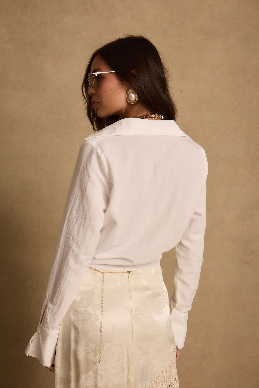 Adriana White Tie Front Top - Image 3