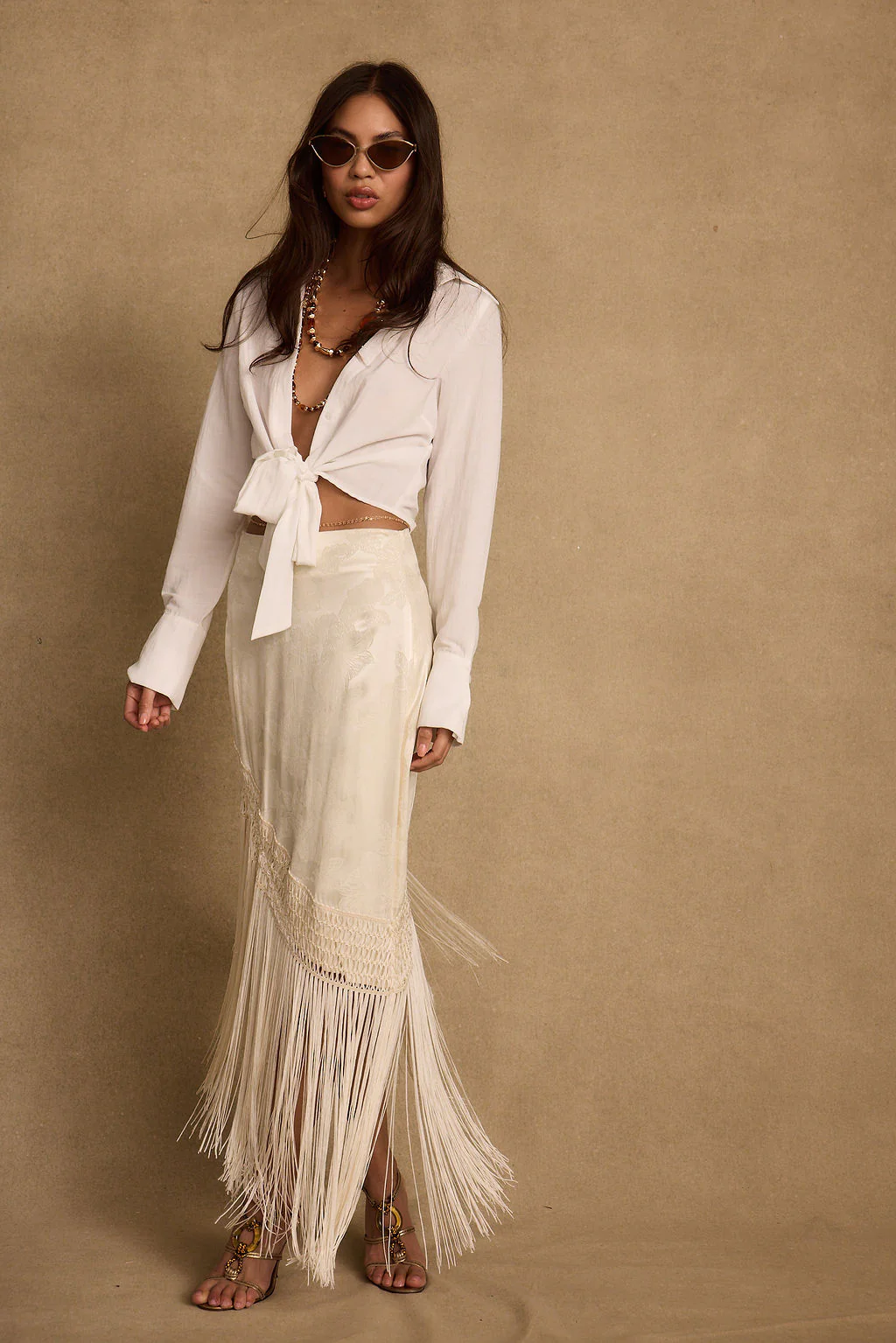Adriana White Tie Front Top - Image 5