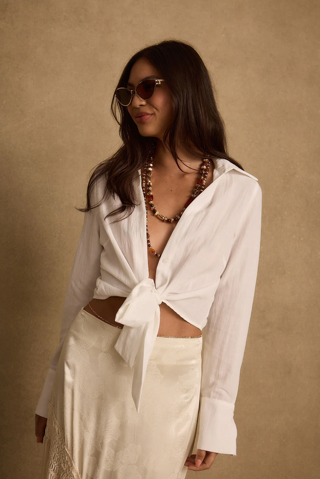 Adriana White Tie Front Top - Image 7