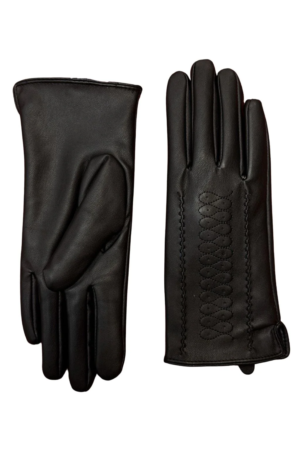 After Hours Black Vegan Leather Gloves - Image 4