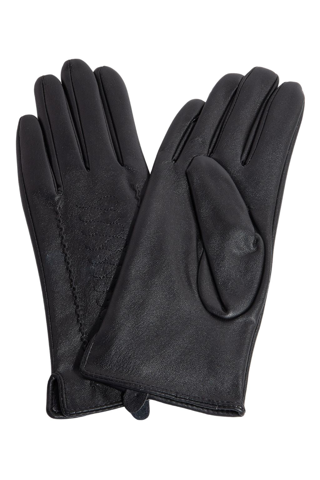 After Hours Black Vegan Leather Gloves - Image 5