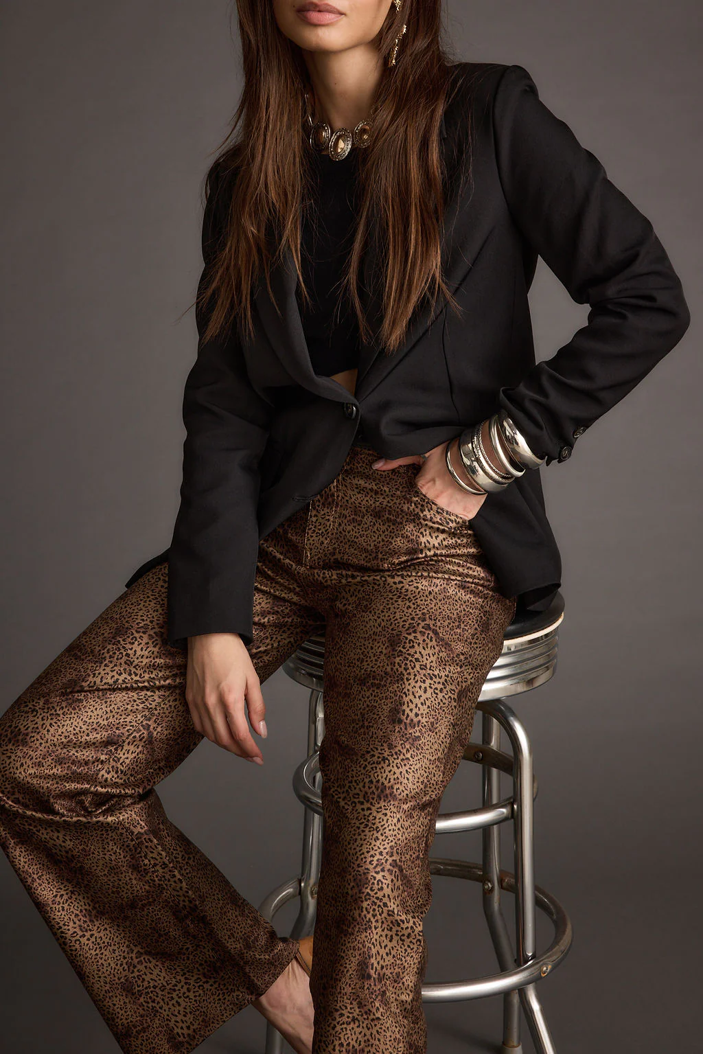 After Hours Coated Leopard Pants - Image 6