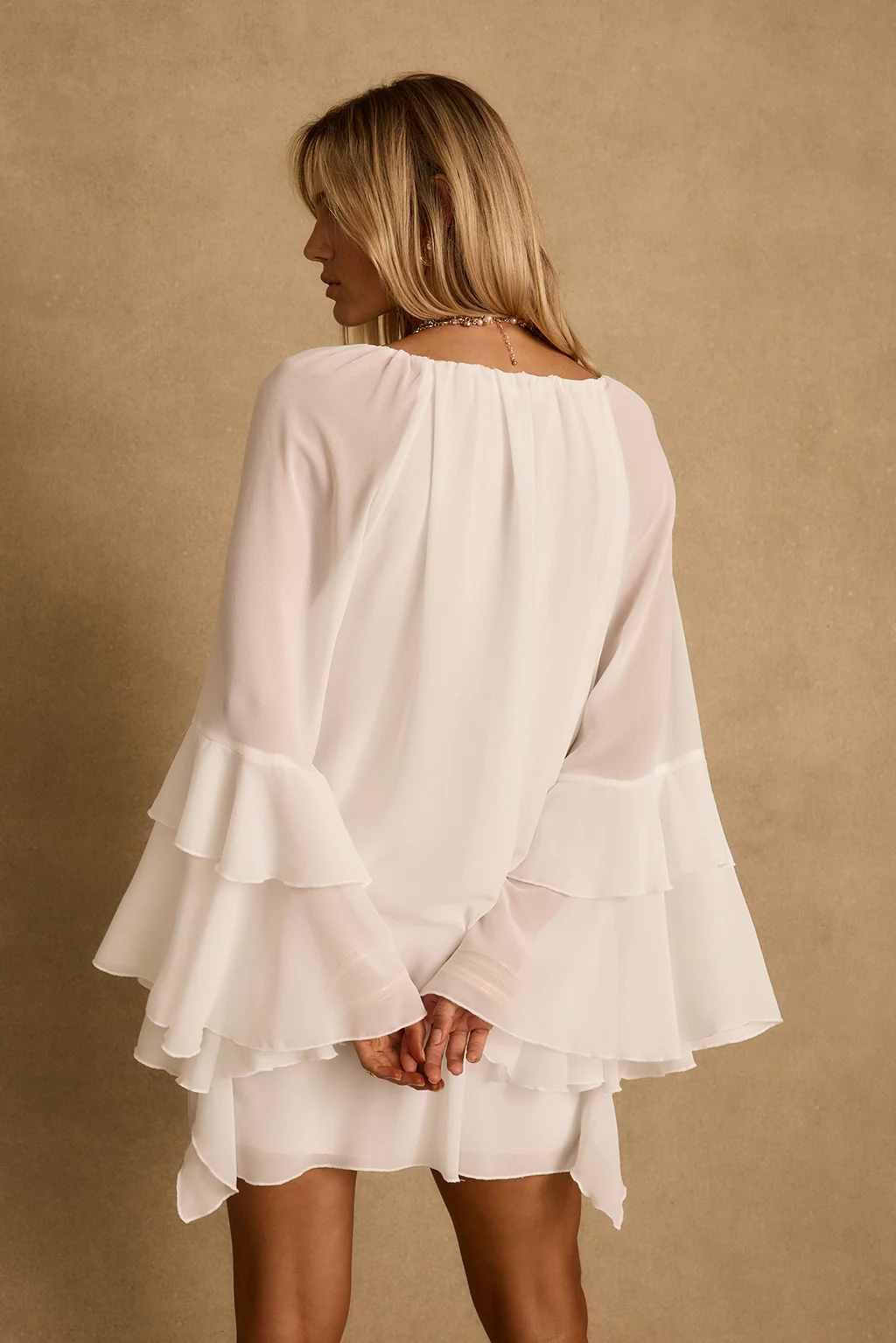 Alice White Chiffon Mini Dress - Image 4