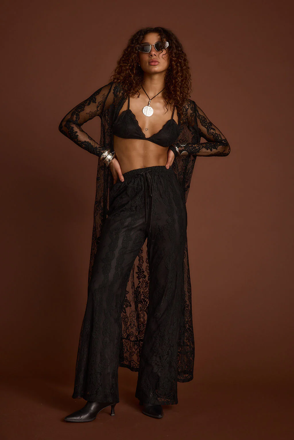 Ambrose Black Lace Kimono - Image 6