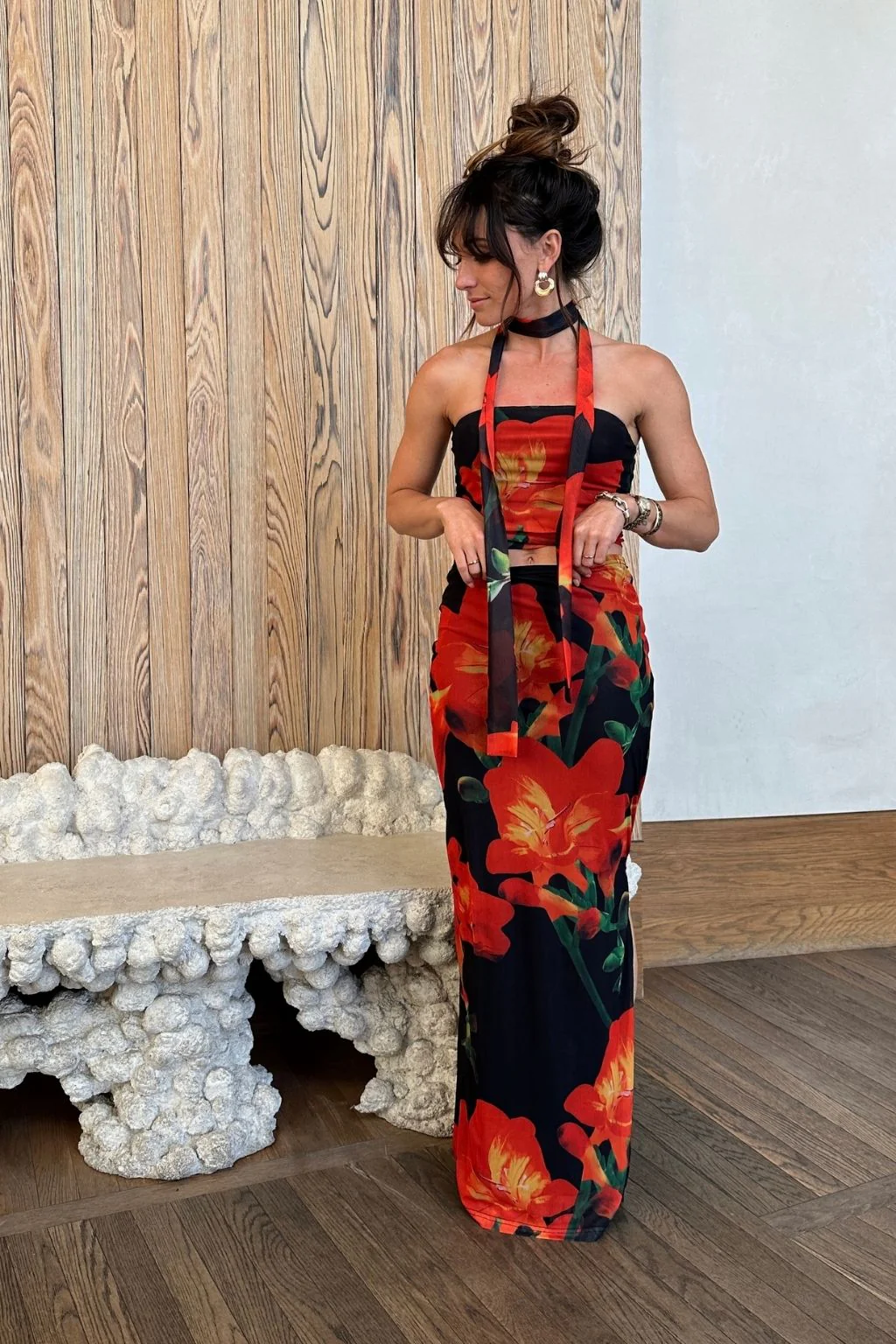 Amour Floral Strapless Scarf Top - Image 4