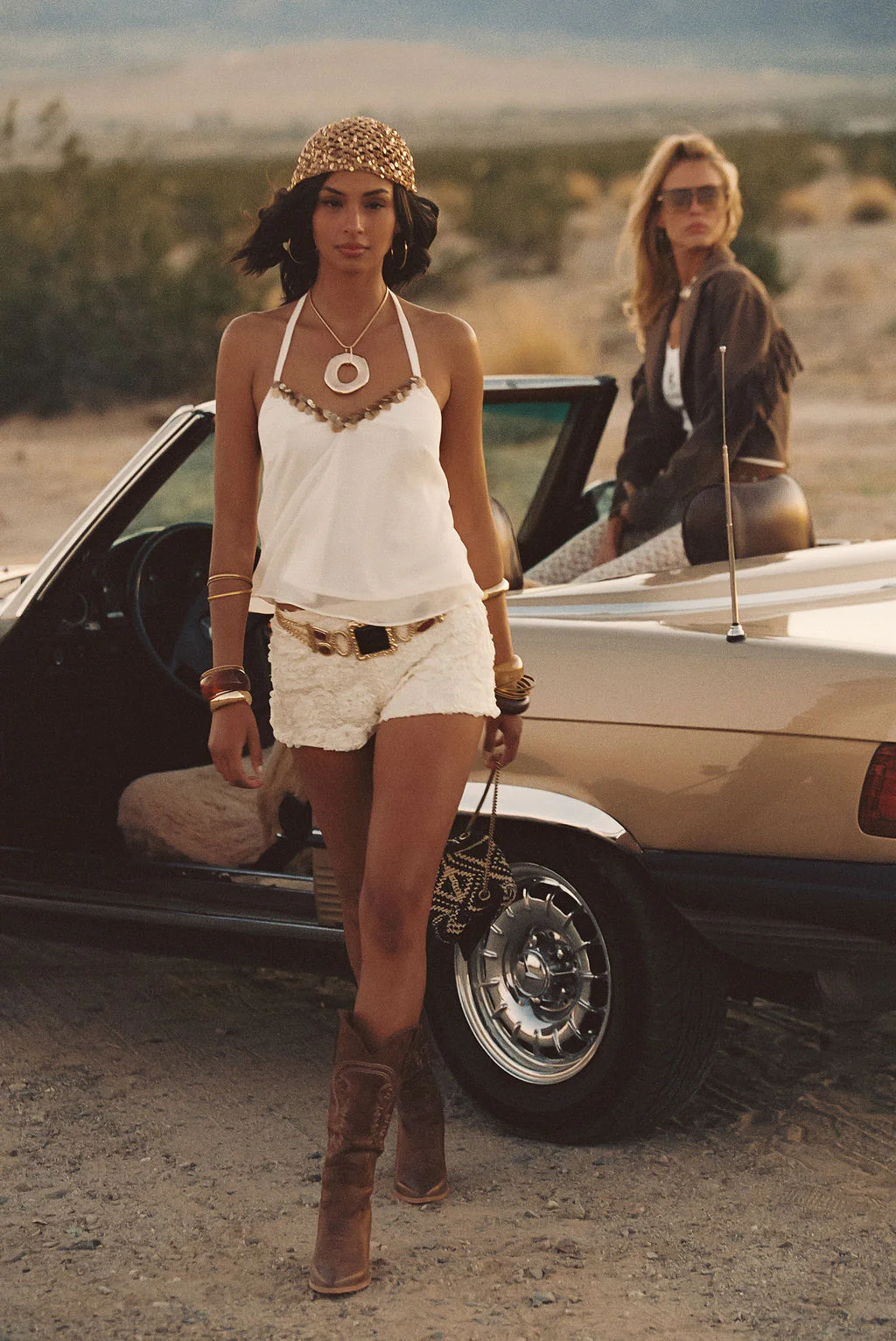 Annabel Ivory Sequin Halter Top - Image 4