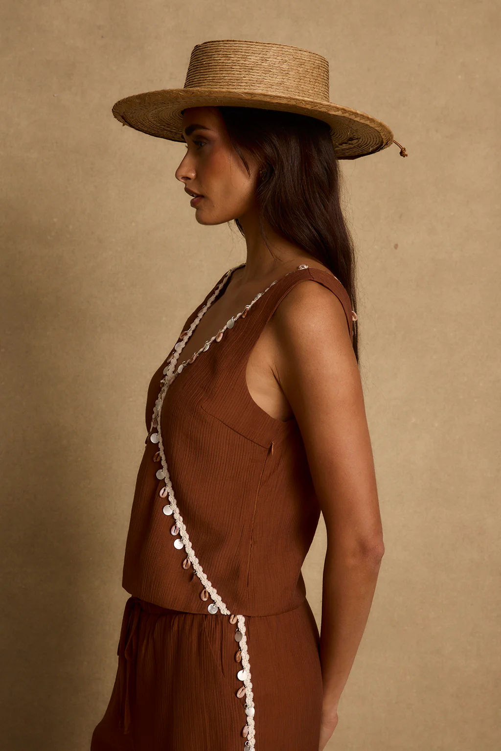 Ashby Terracotta Embellished Tank - Image 3