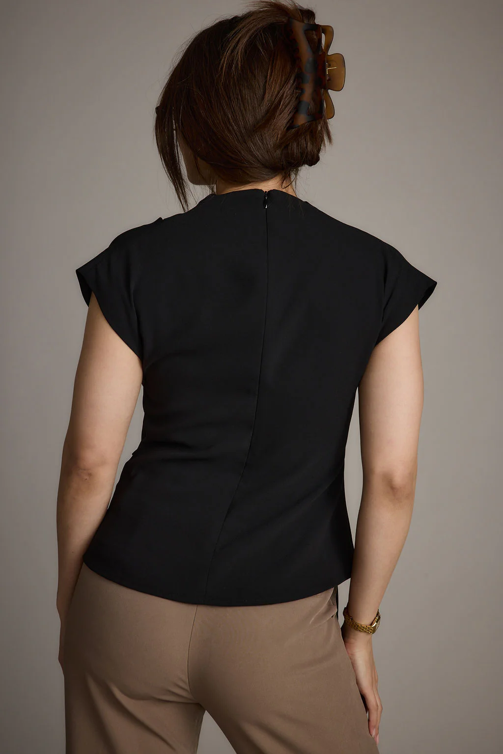 Atwood Black Twist Front Blouse - Image 2