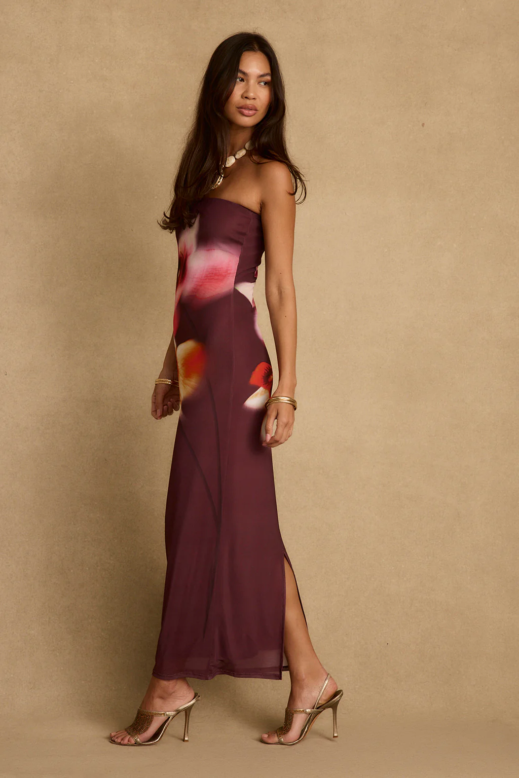 Avani Plum Floral Maxi Dress - Image 2