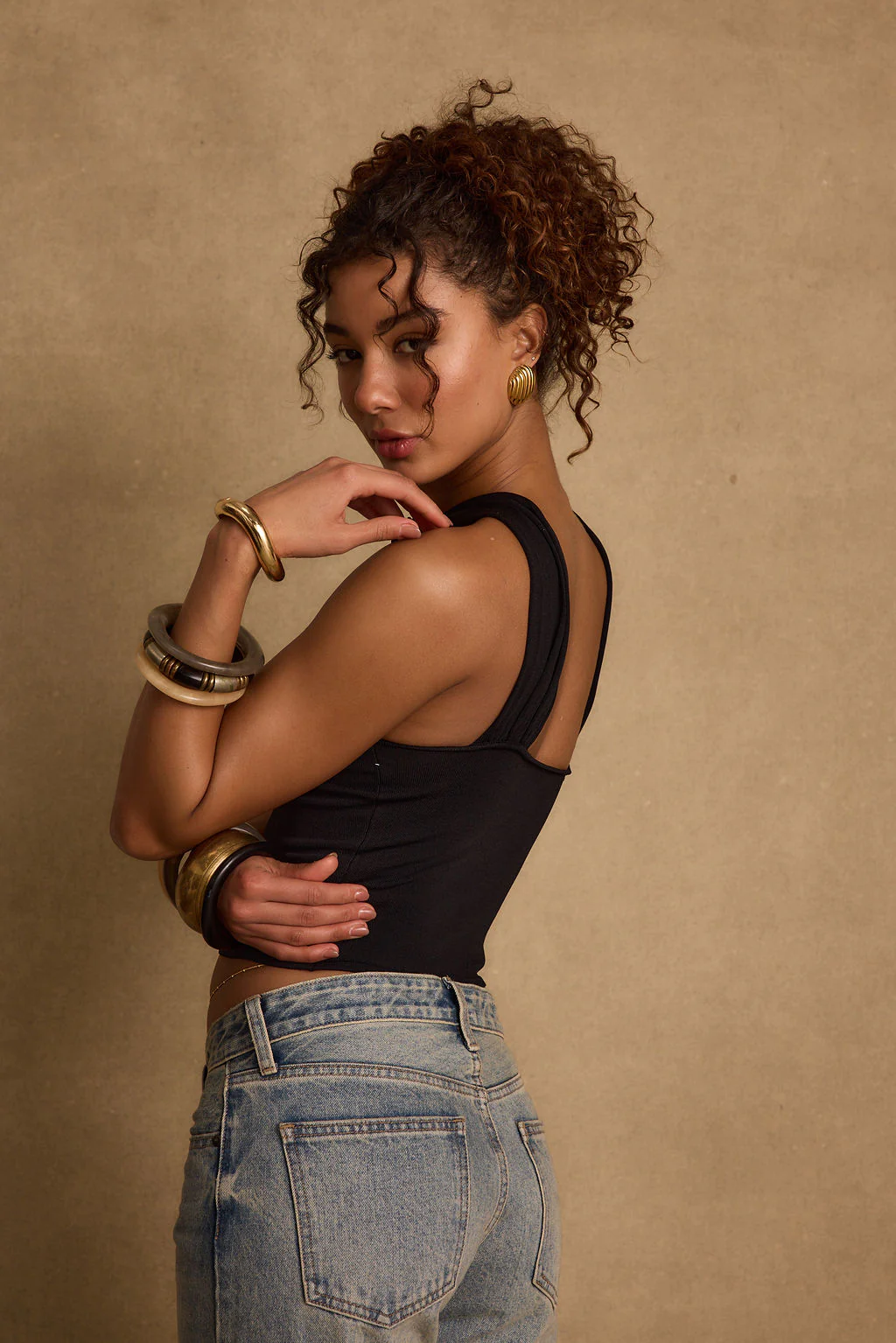 Azula Black Embellished Halter Top - Image 3