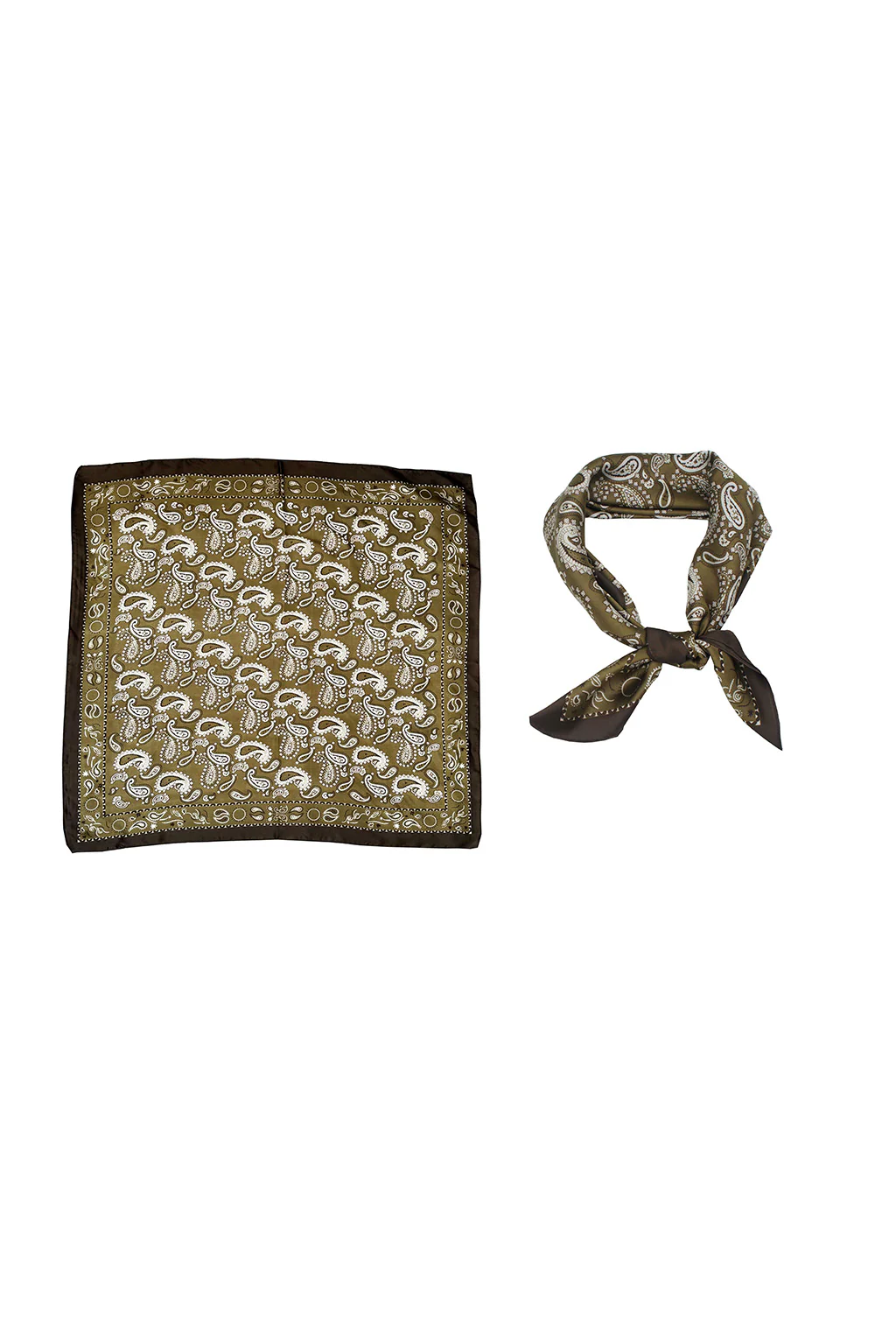 Bandit Olive Paisley Scarf - Image 2