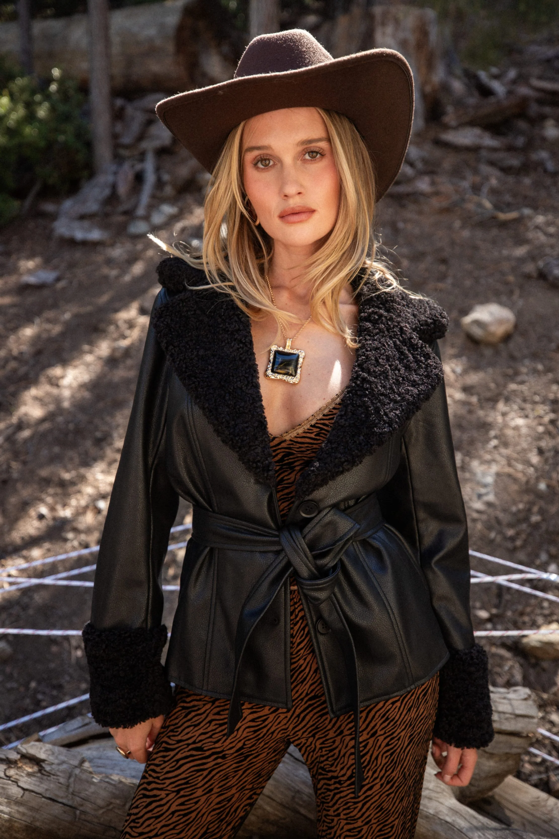 Banks Black Belted Coat - Image 2