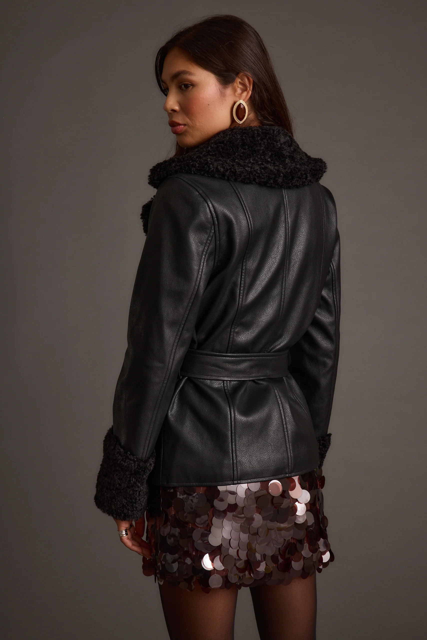 Banks Black Belted Coat - Image 6