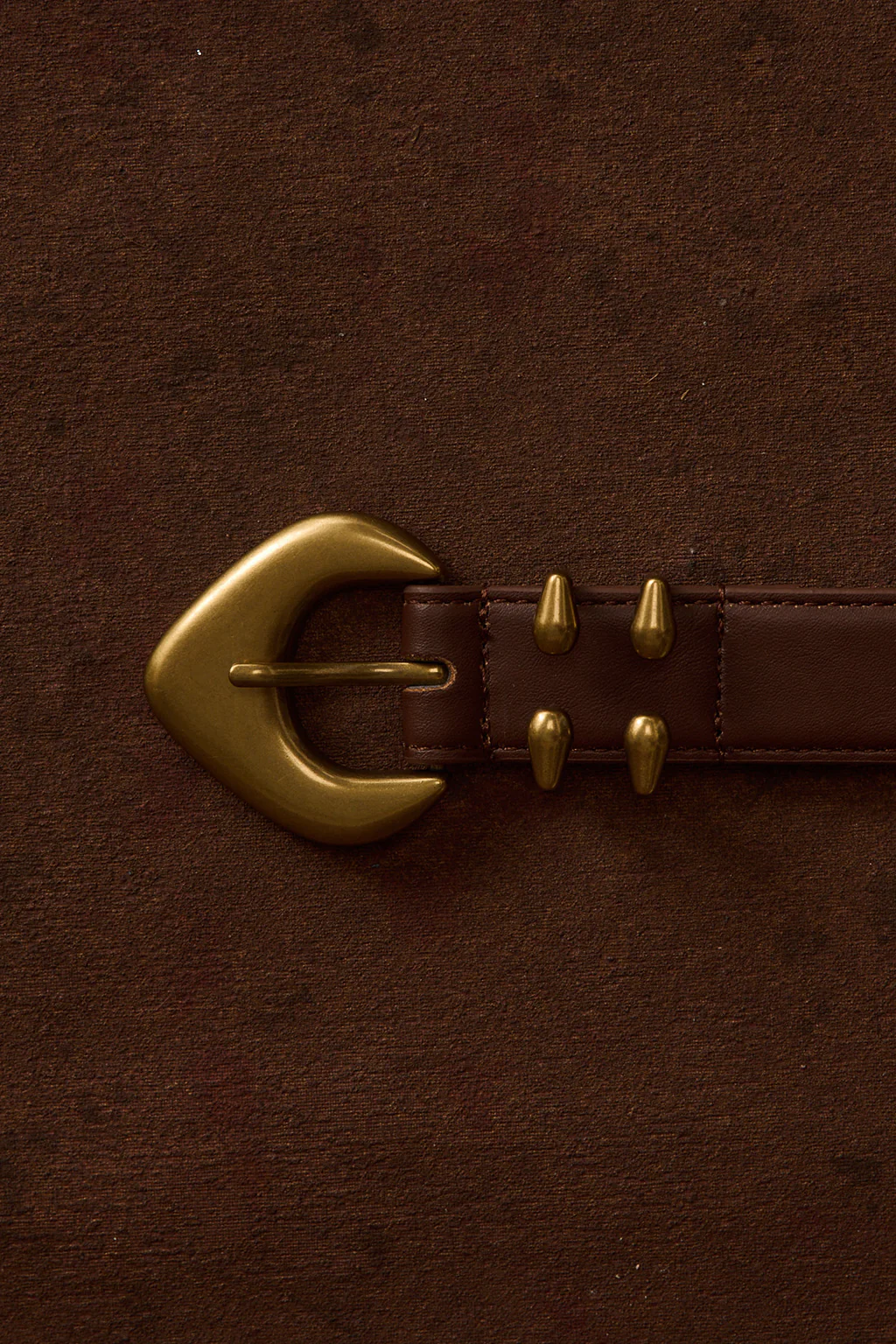 Bradbury Brown and Gold Vegan Leather Belt - Image 7