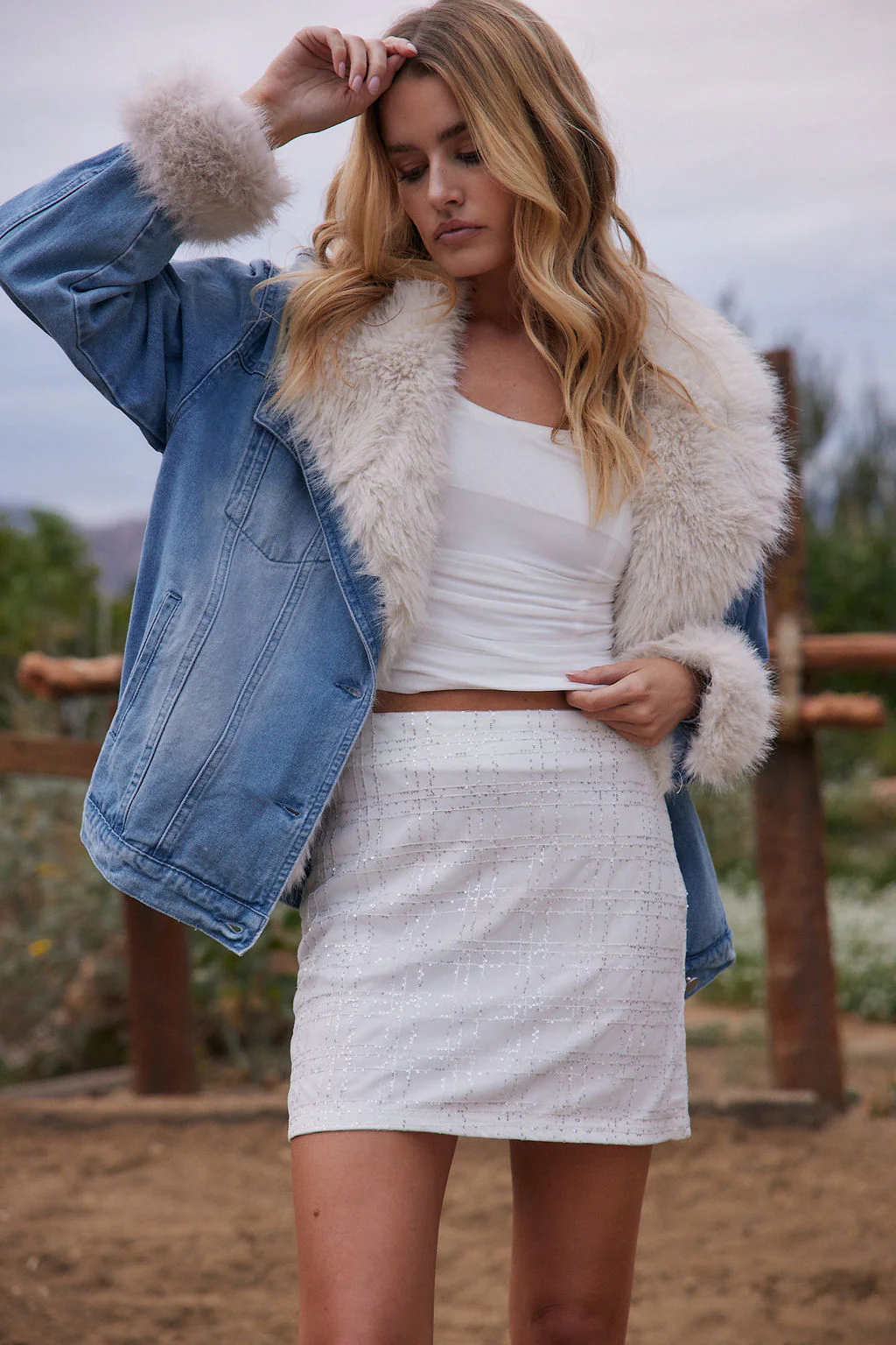 Brie White Sequin Mini Skirt - Image 3