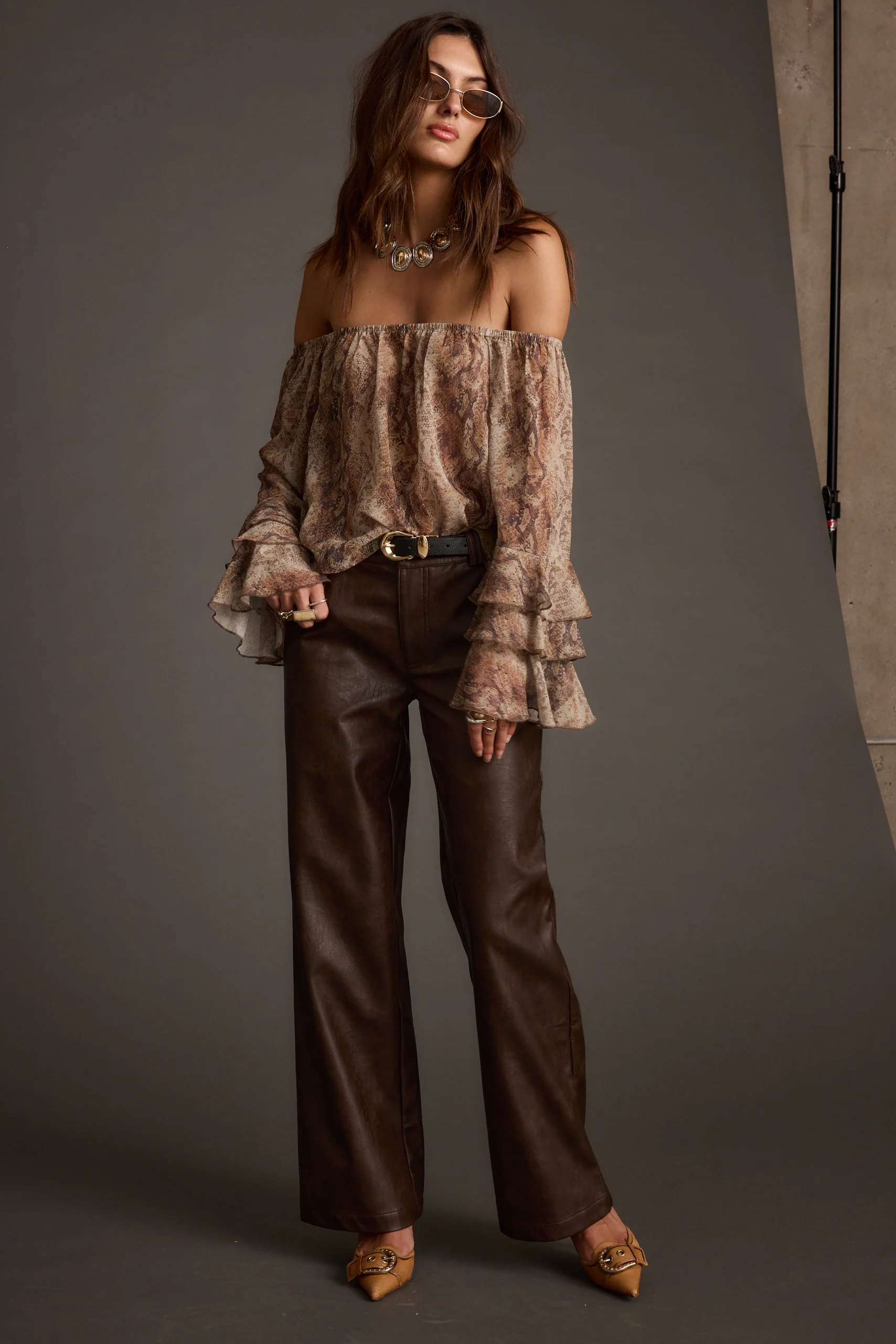 Brinley Snake Off Shoulder Blouse - Image 4
