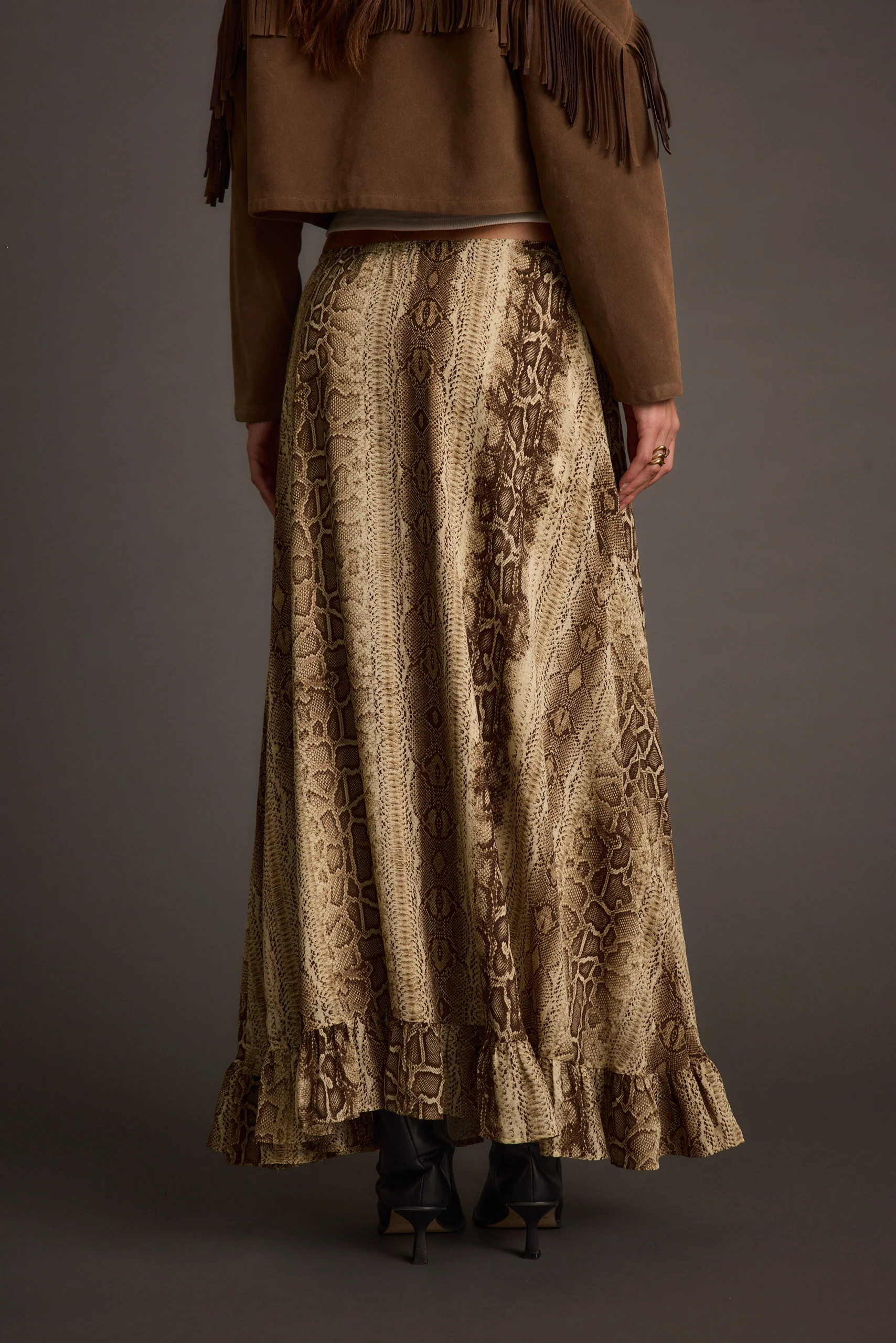 Calla Snake Print Maxi Skirt - Image 3
