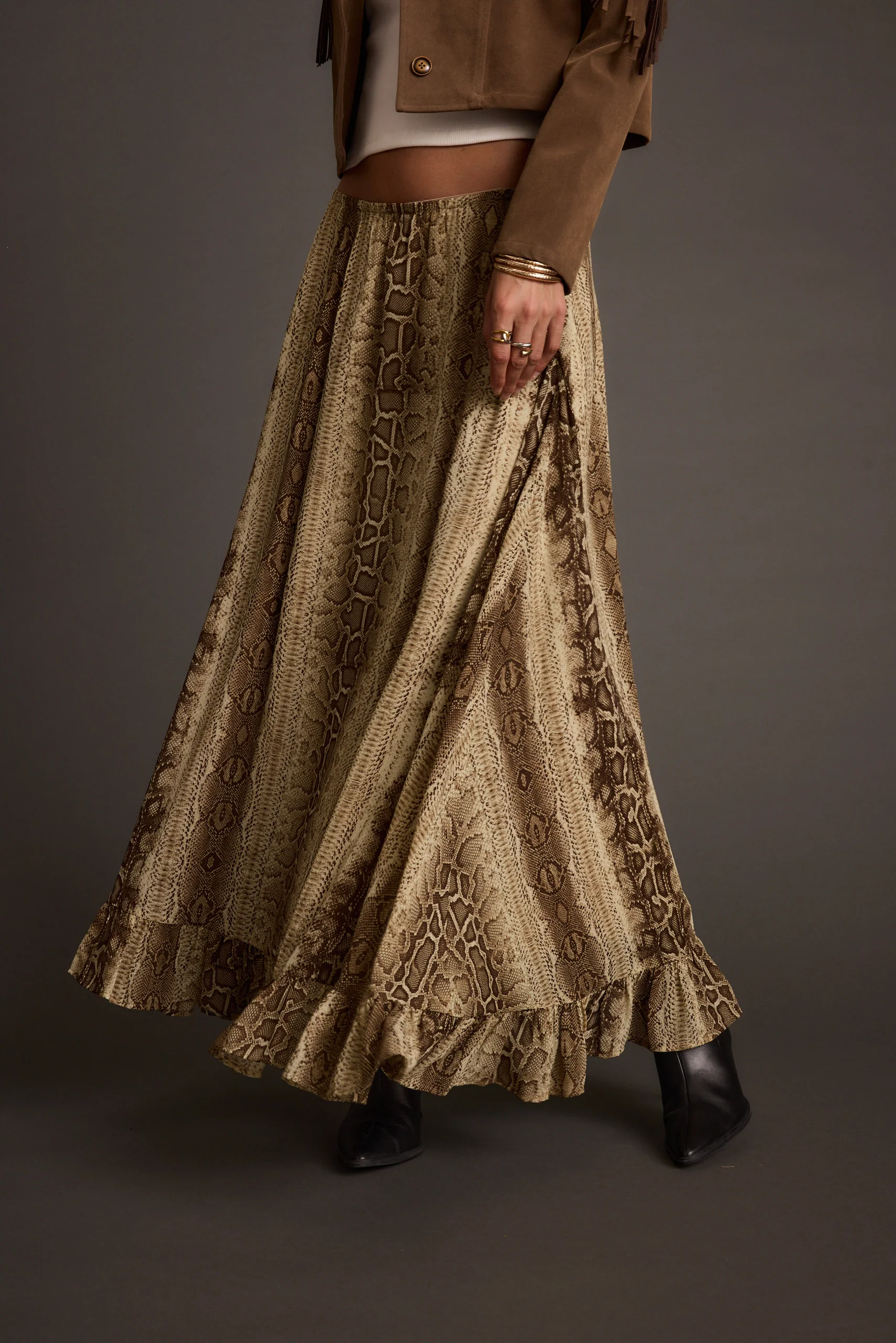Calla Snake Print Maxi Skirt - Image 7
