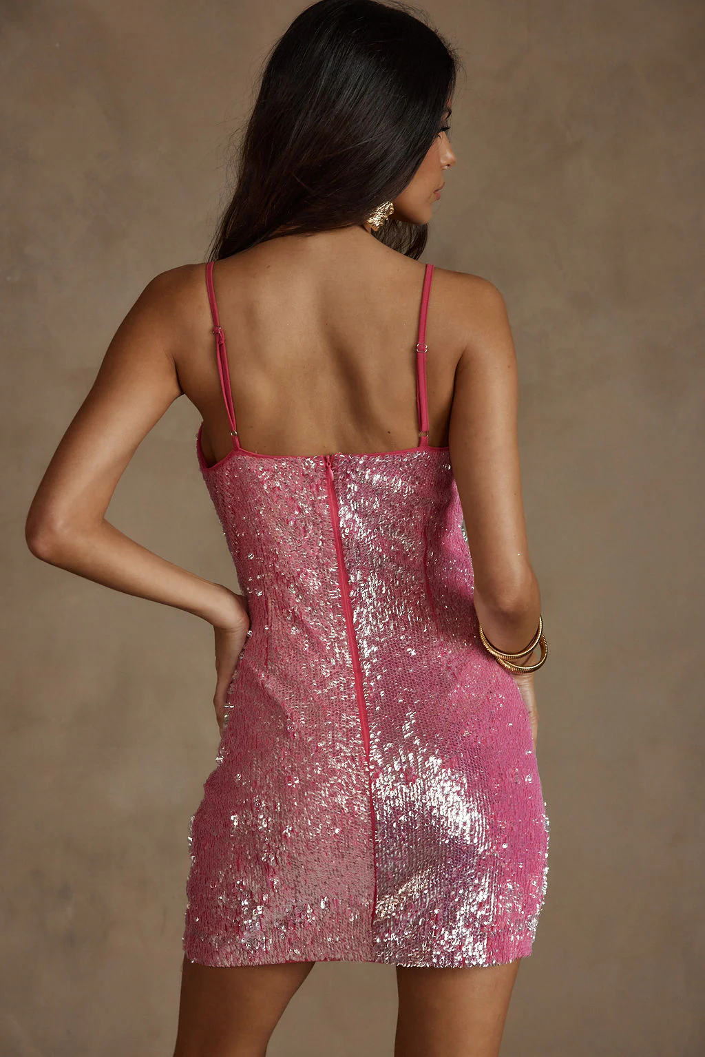 Charlotte Pink Sequin Mini Dress - Image 3