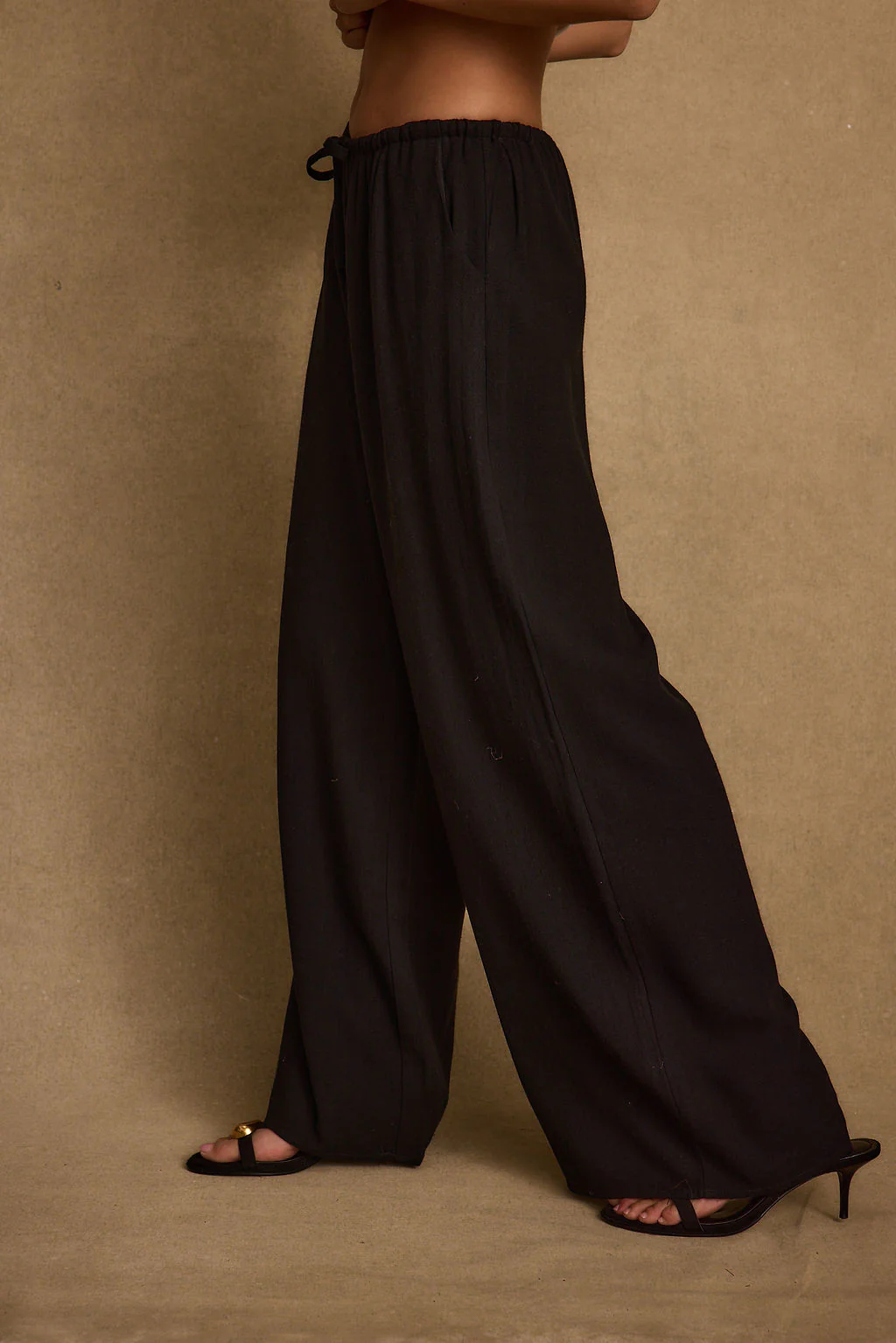 Clear Breeze Black Linen Pants - Image 5