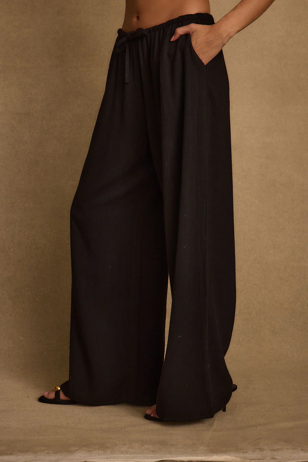 Clear Breeze Black Linen Pants - Image 7