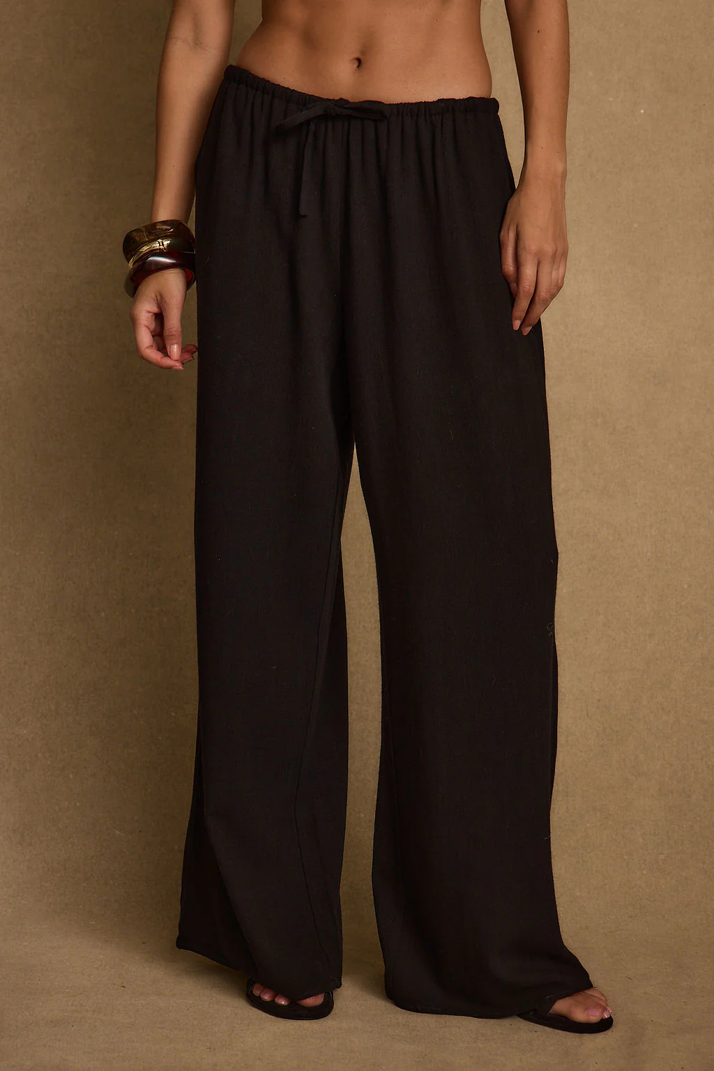 Clear Breeze Black Linen Pants - Image 9