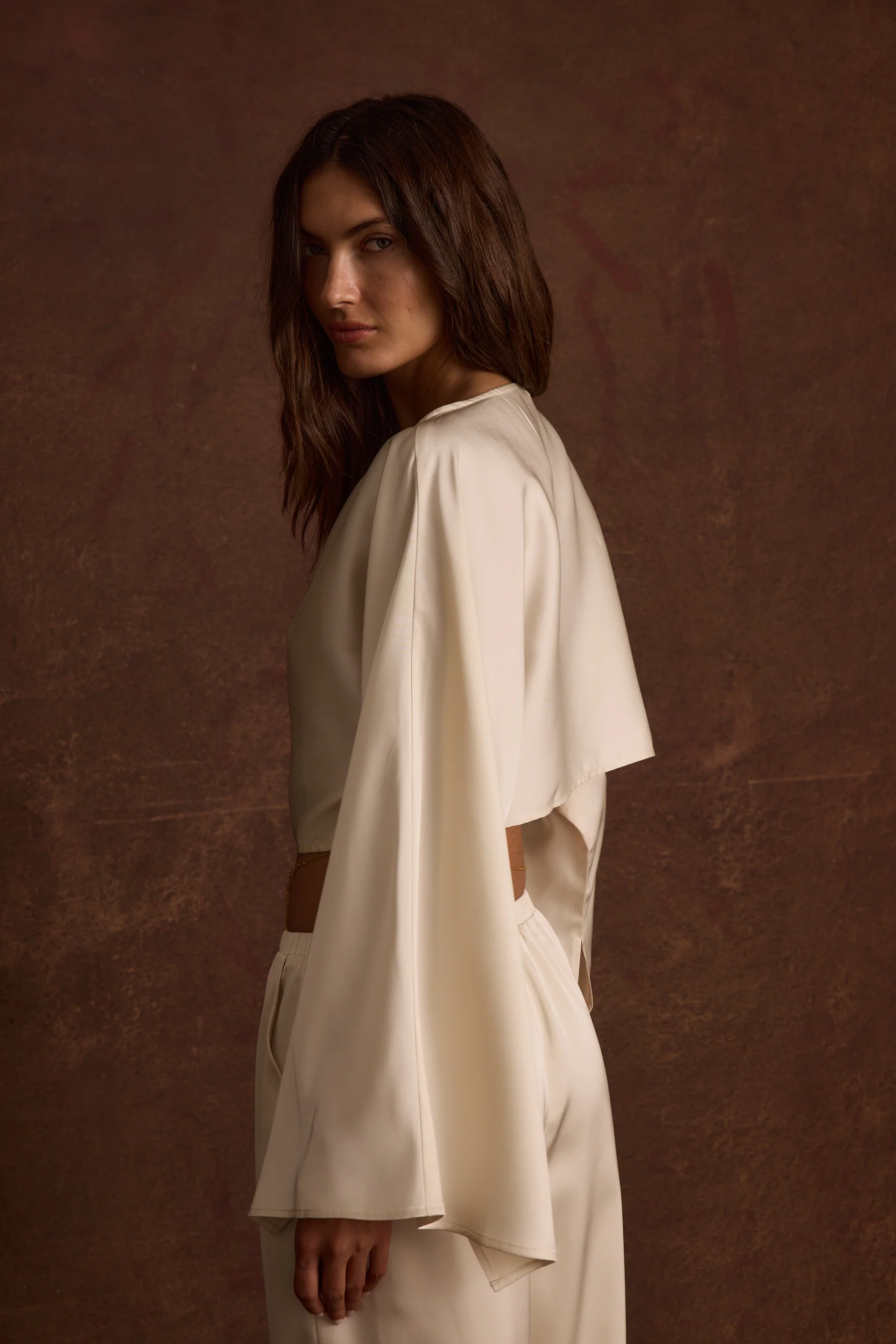 Clear Breeze Cream Satin Top - Image 5