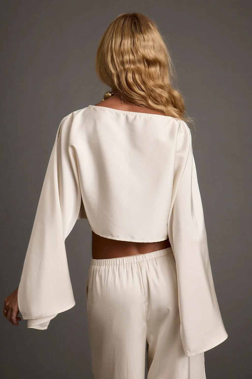 Clear Breeze Cream Satin Top - Image 6