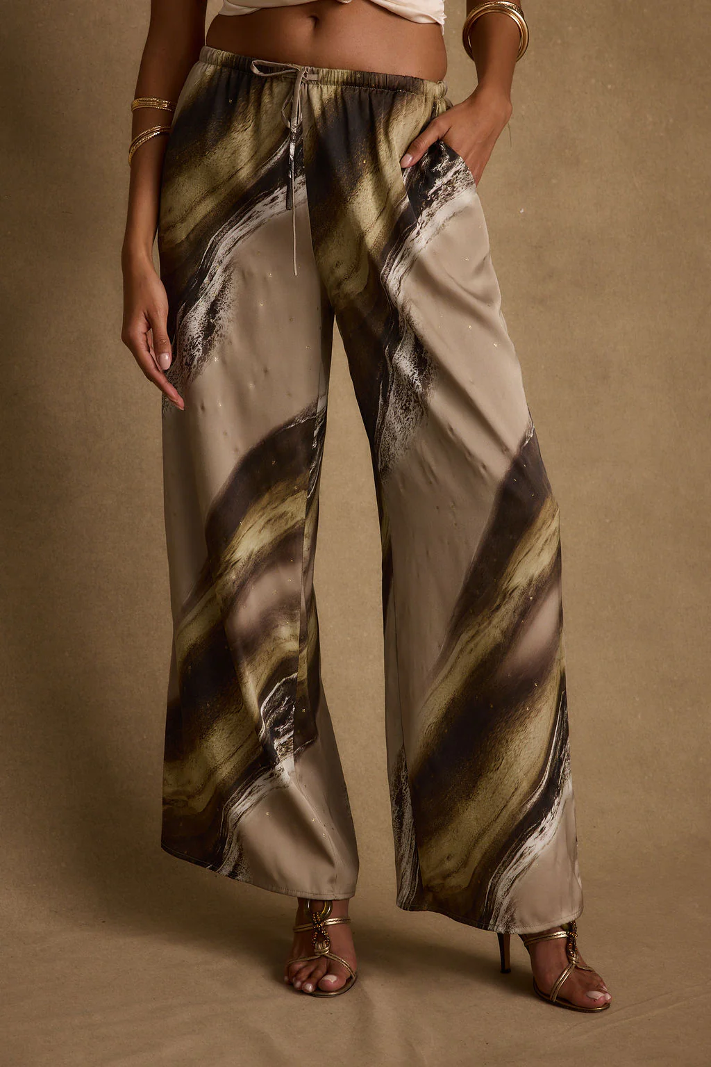 Clear Breeze Marble Satin Pants - Image 5