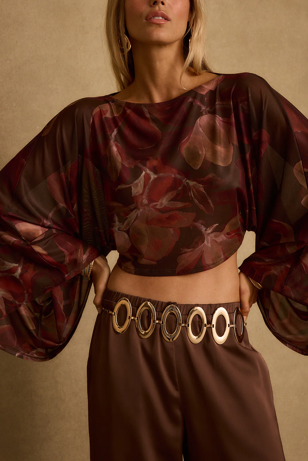 Clear Breeze Mulberry Floral Mesh Top - Image 5
