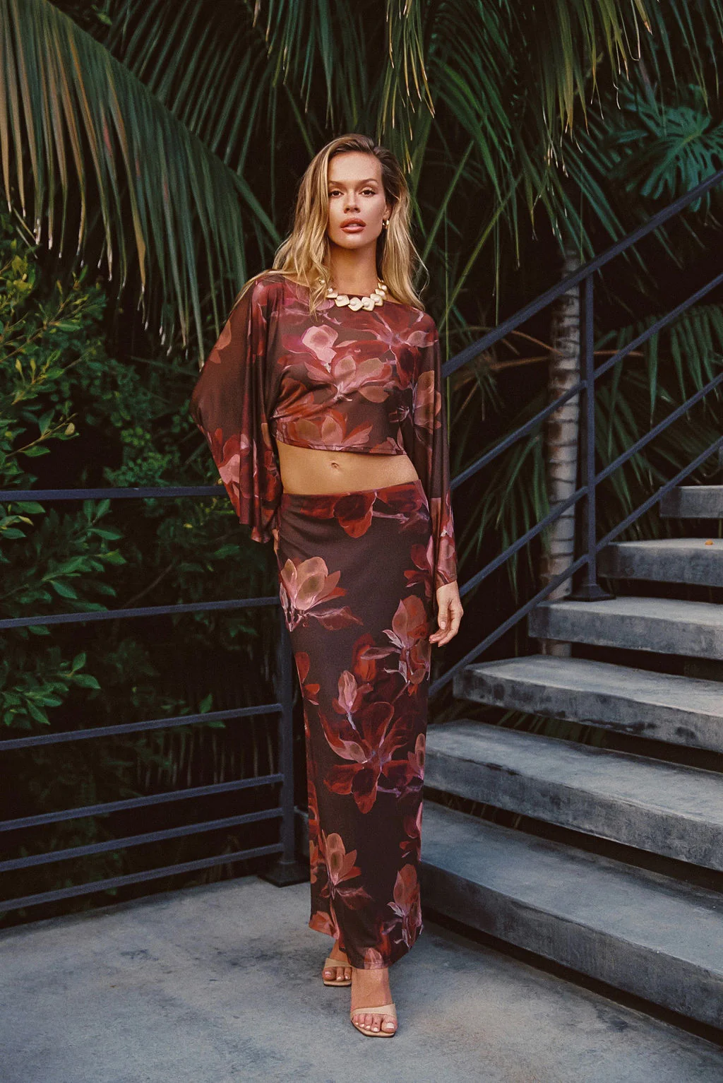 Clear Breeze Mulberry Floral Mesh Top - Image 6