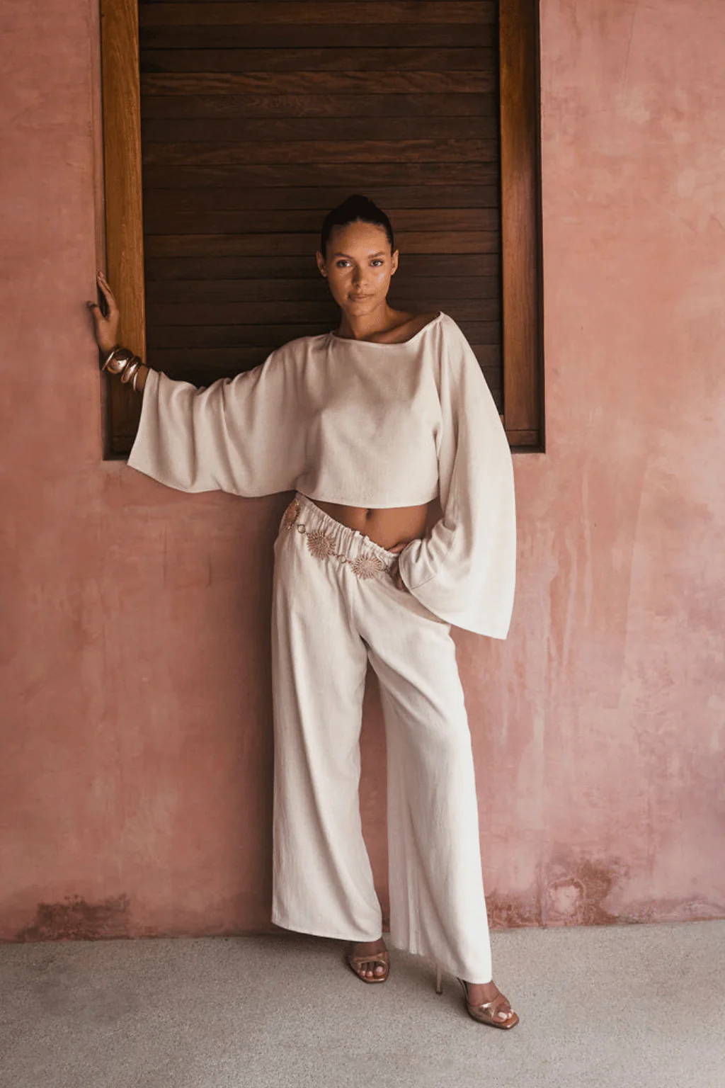 Clear Breeze White Linen Pants - Image 2