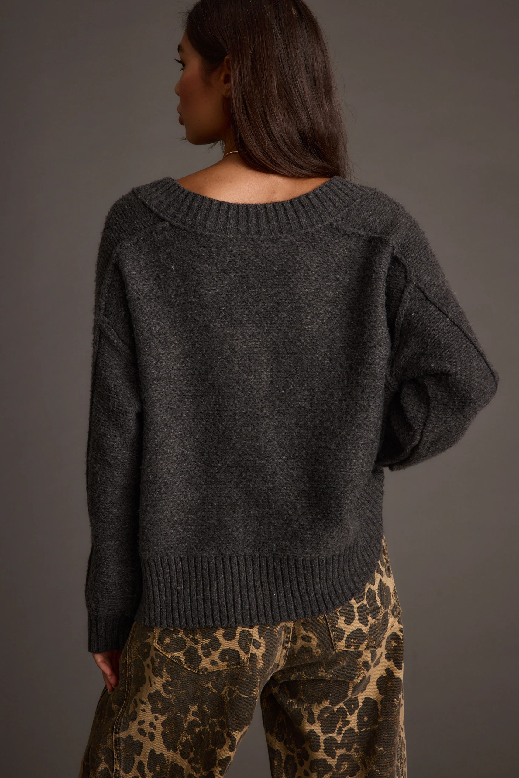 Colorado Charcoal V Neck Sweater - Image 3