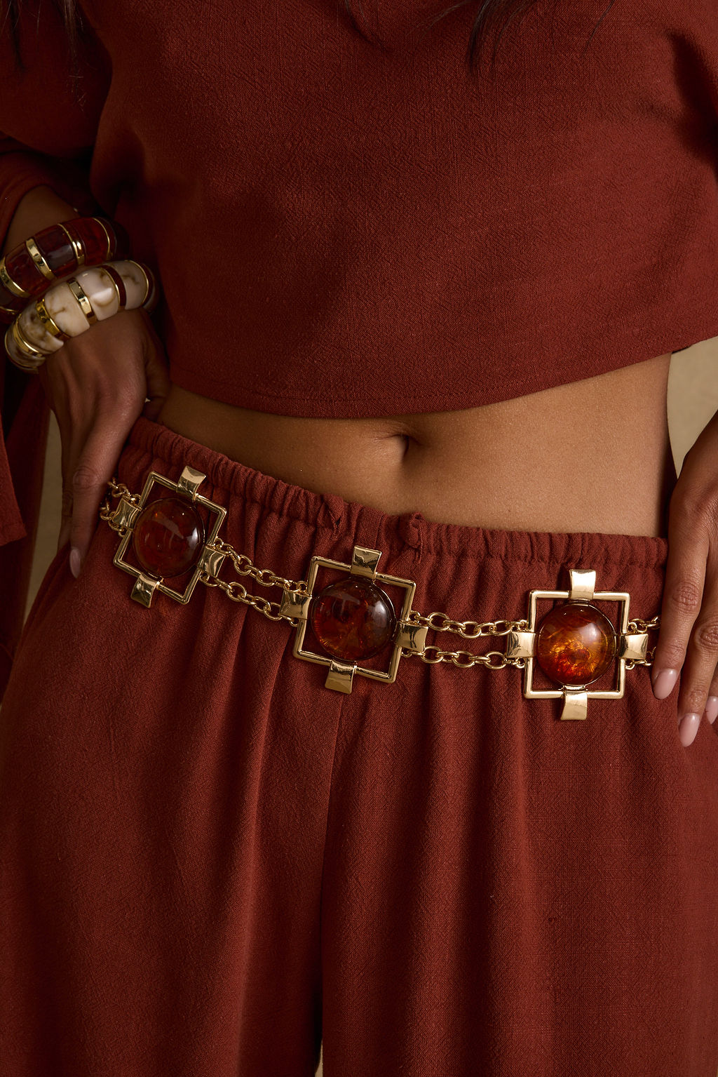 Coralli Amber Stone Statement Belt - Image 5