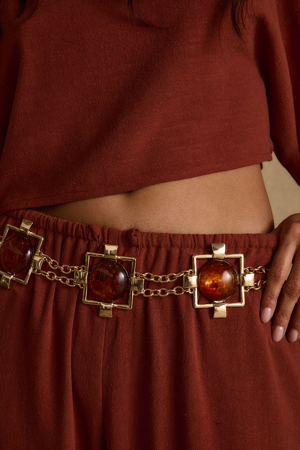 Coralli Amber Stone Statement Belt - Image 6