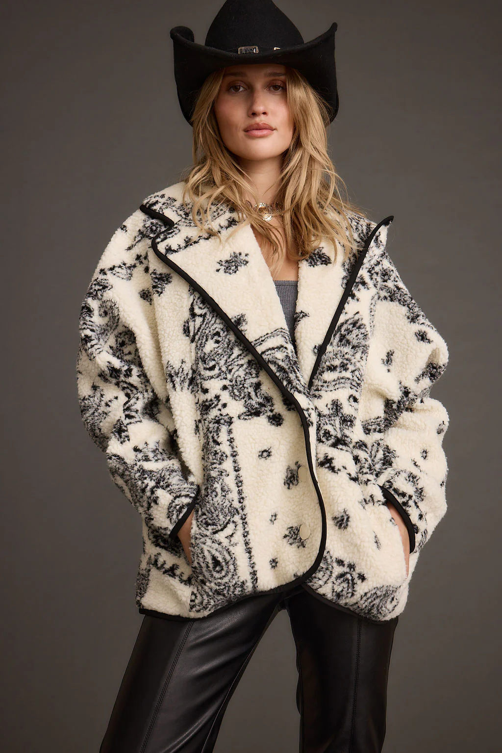 Coyote Printed Sherpa Jacket - Image 9