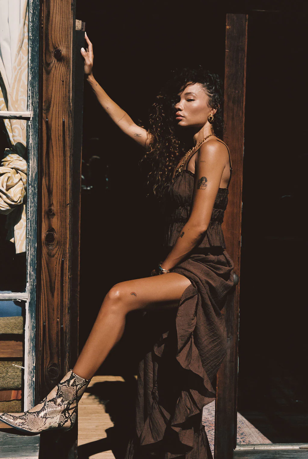 Dahlia Brown Maxi Skirt - Image 2