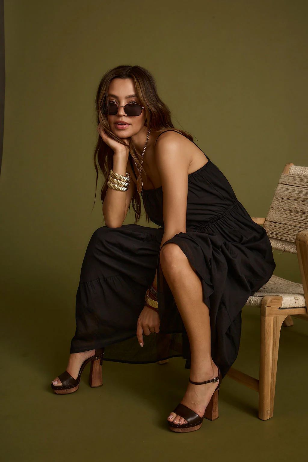 Darion Black Maxi Dress - Image 4