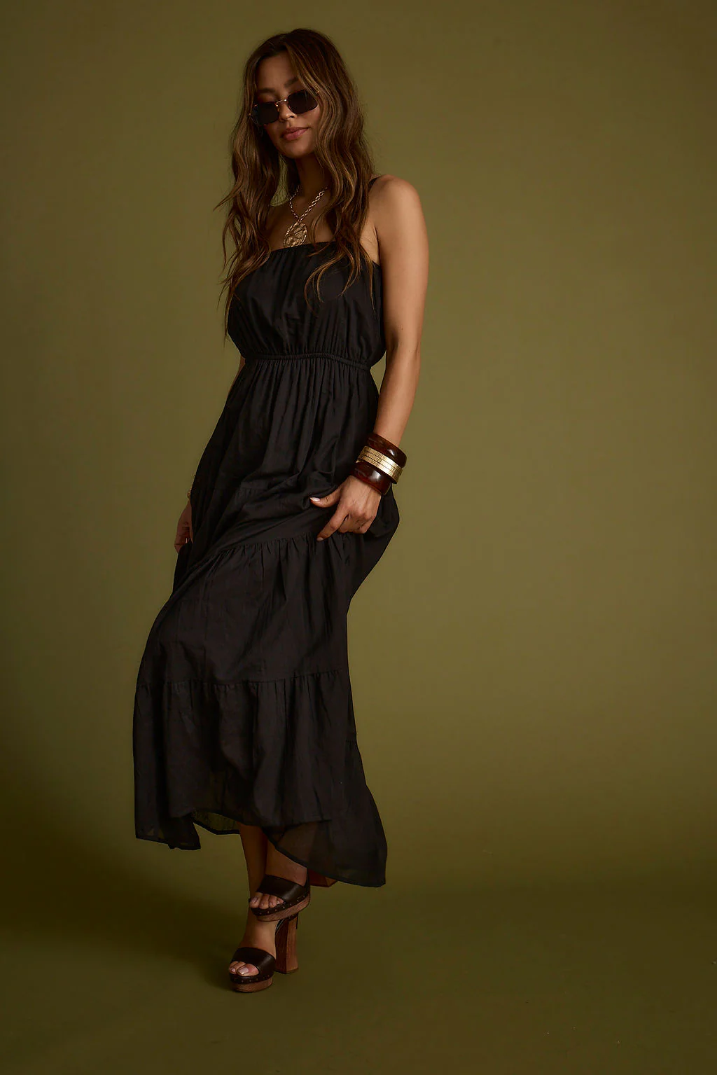 Darion Black Maxi Dress - Image 5