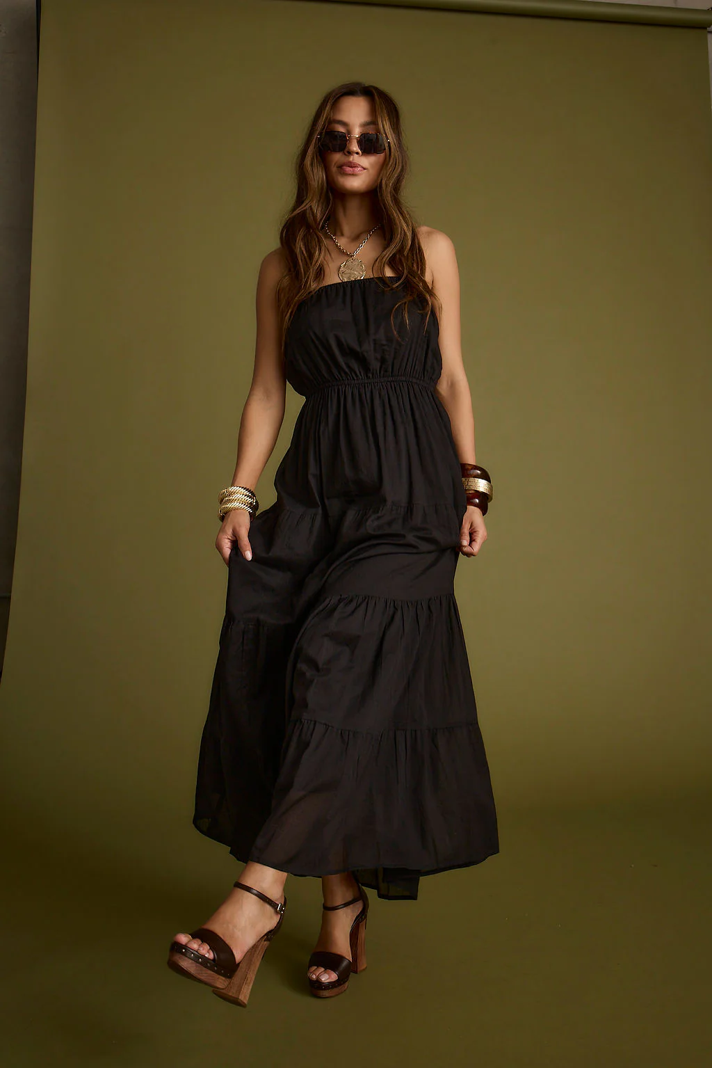 Darion Black Maxi Dress - Image 7