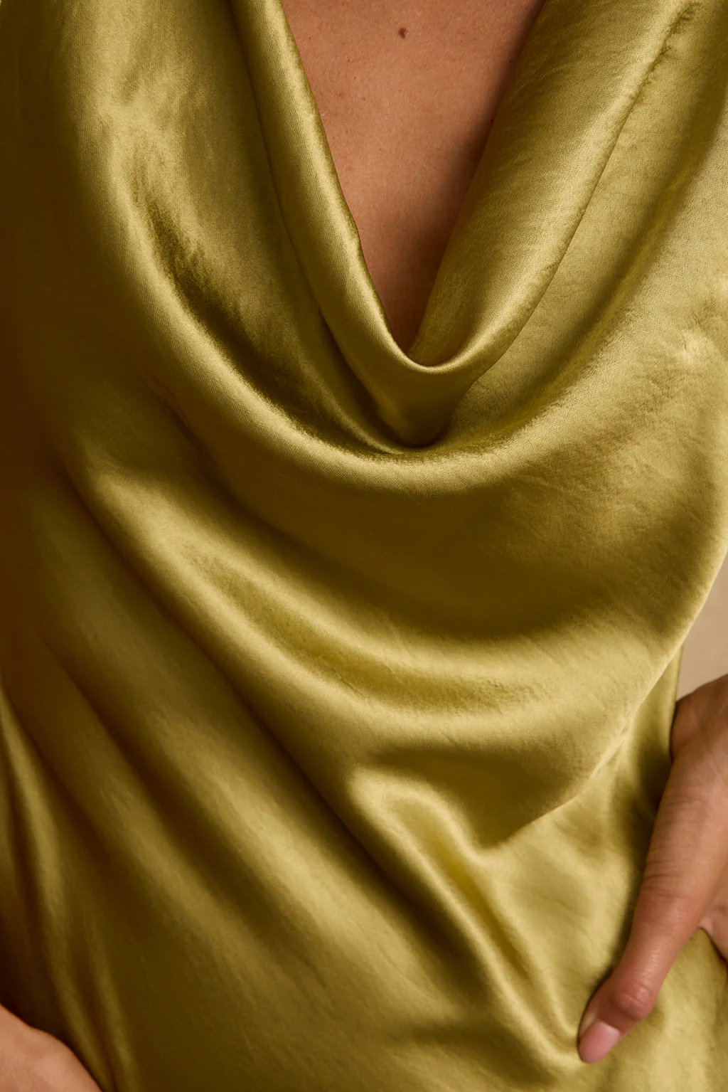 Dolce Chartreuse Satin Maxi Dress - Image 5