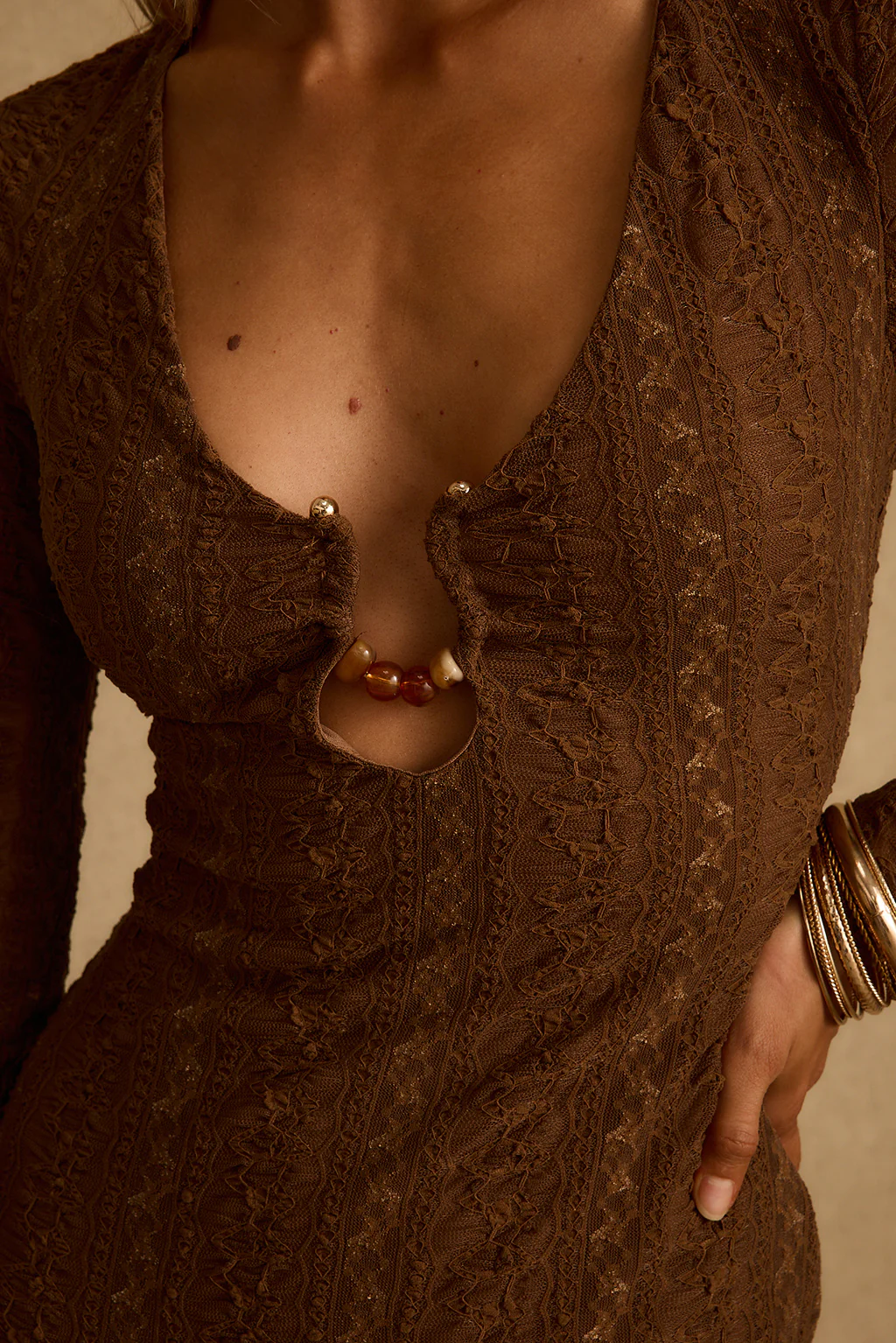 Dorado Mocha Maxi Dress - Image 4