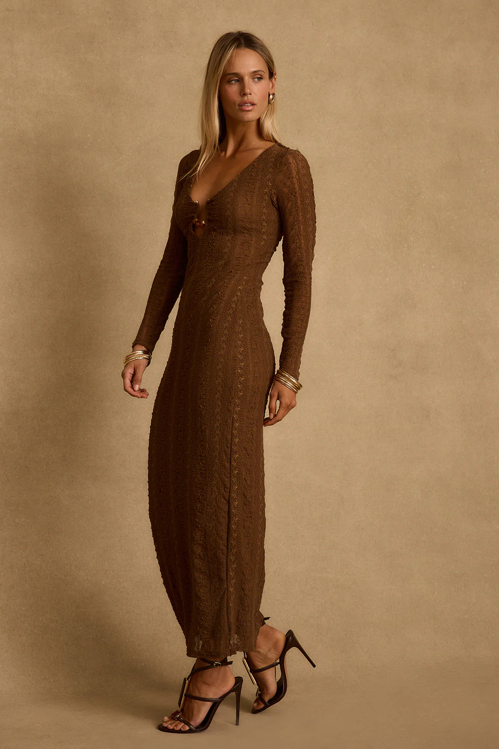 Dorado Mocha Maxi Dress - Image 5