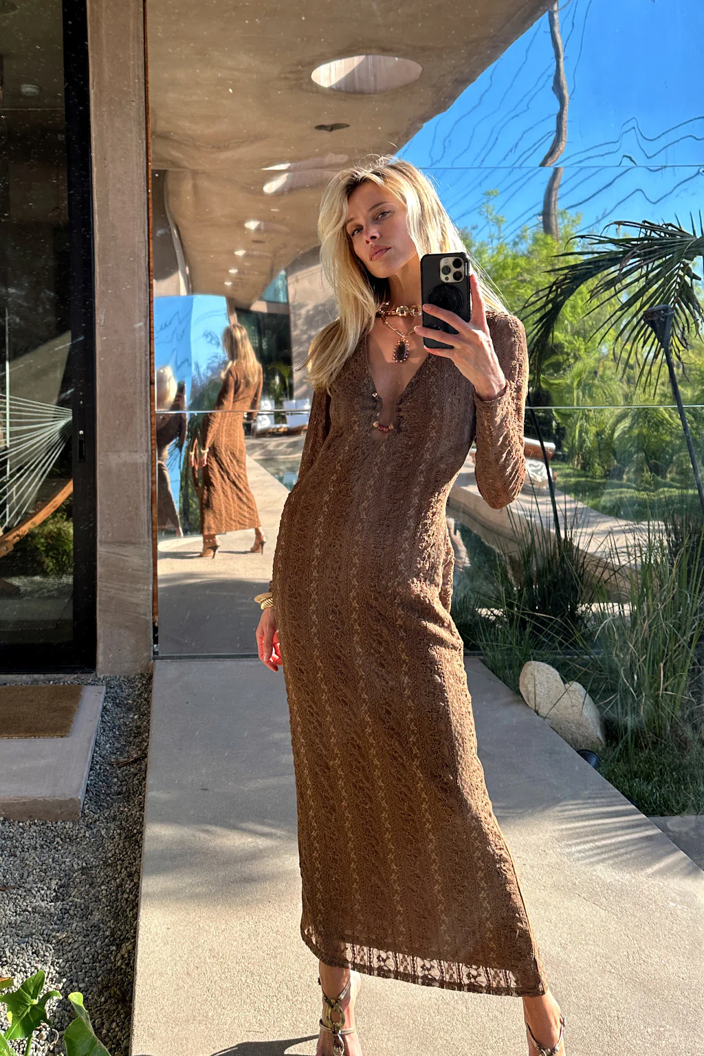 Dorado Mocha Maxi Dress - Image 6
