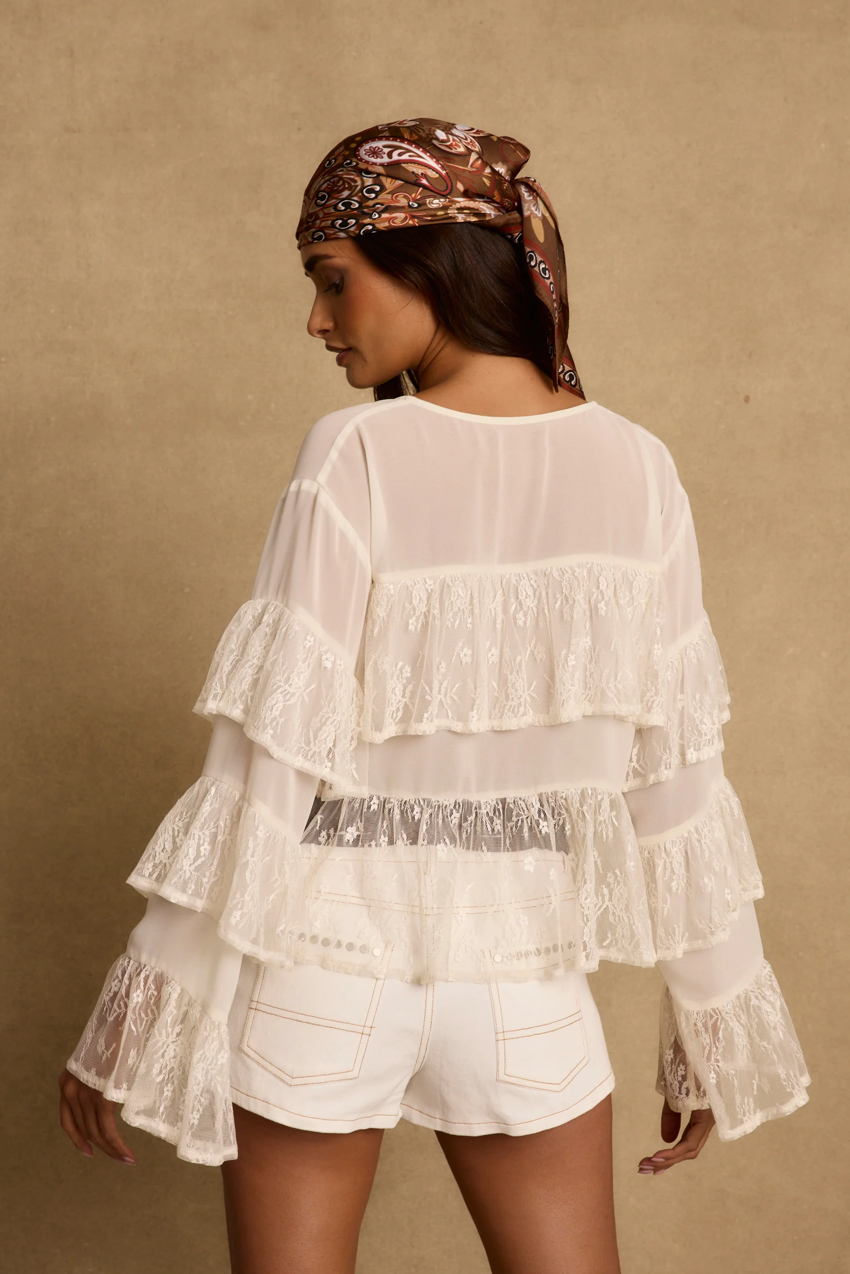 Elowen Ivory Tiered Blouse - Image 4