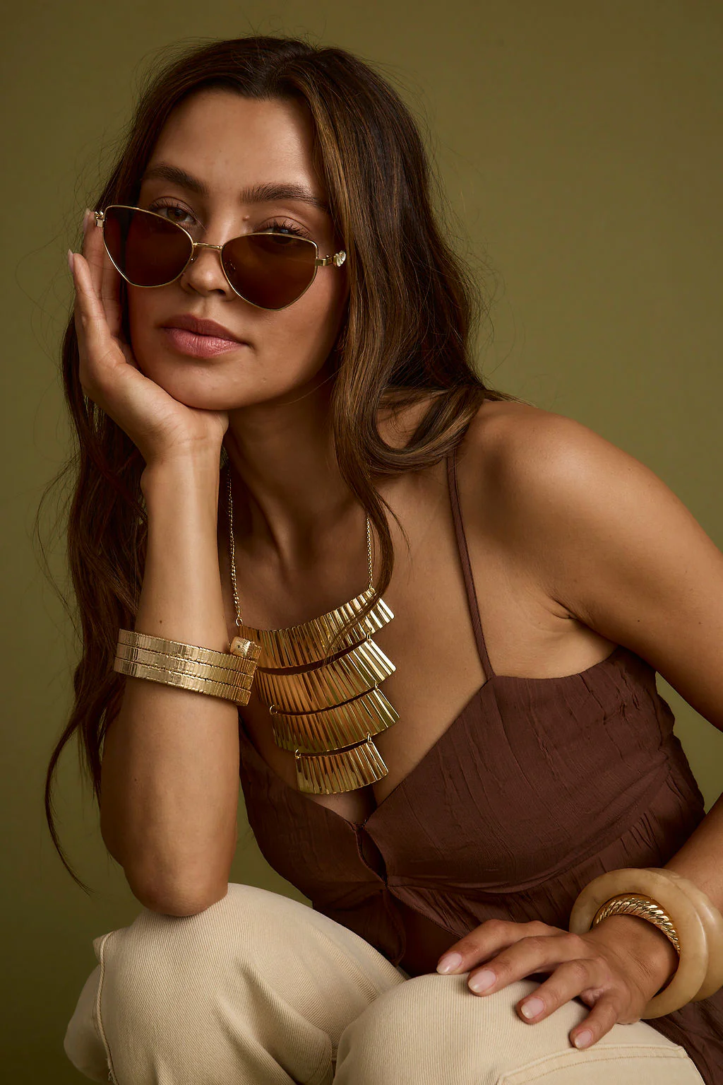 Empire Gold Statement Necklace - Image 2