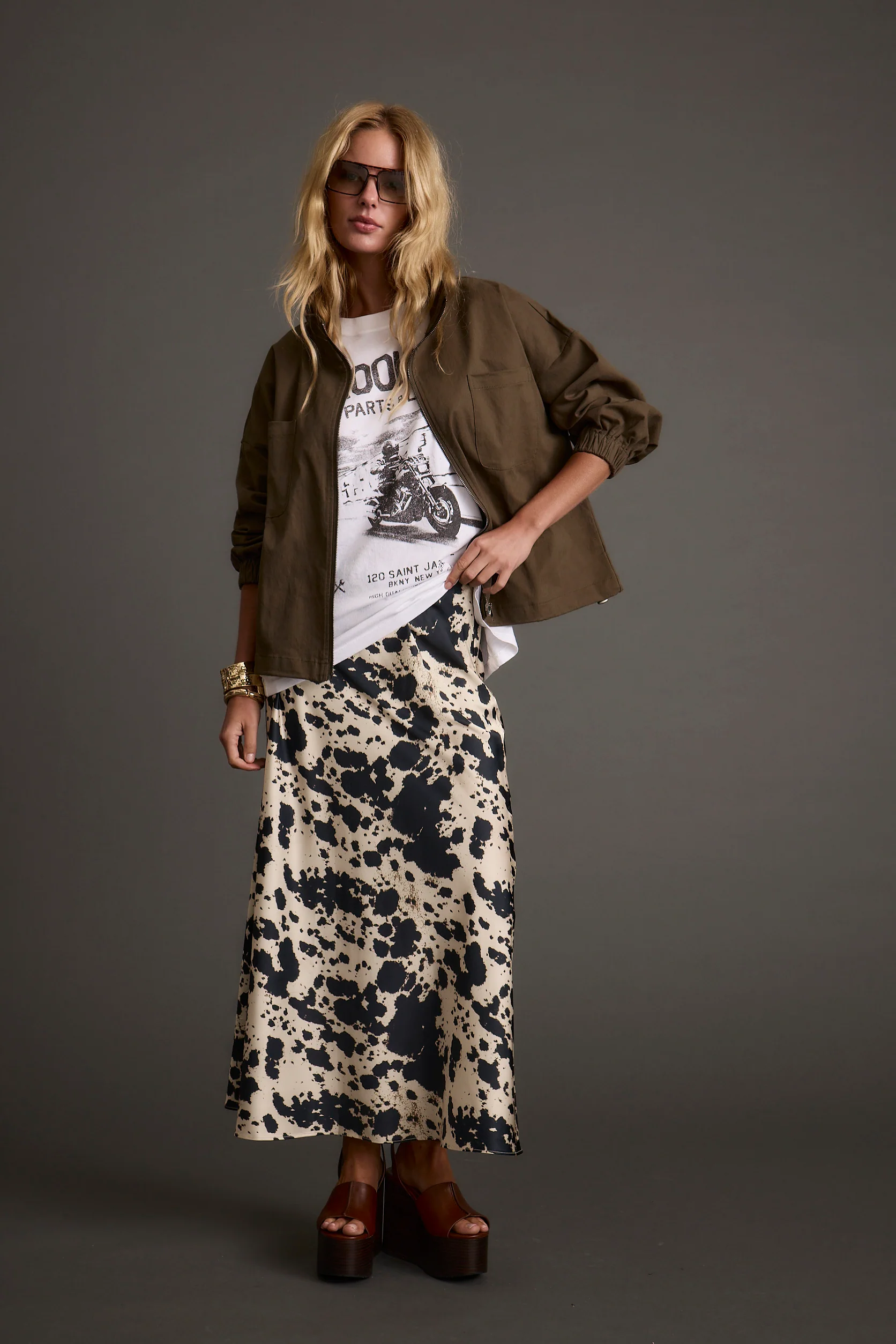 Kacey Cowhide Maxi Skirt - Image 4