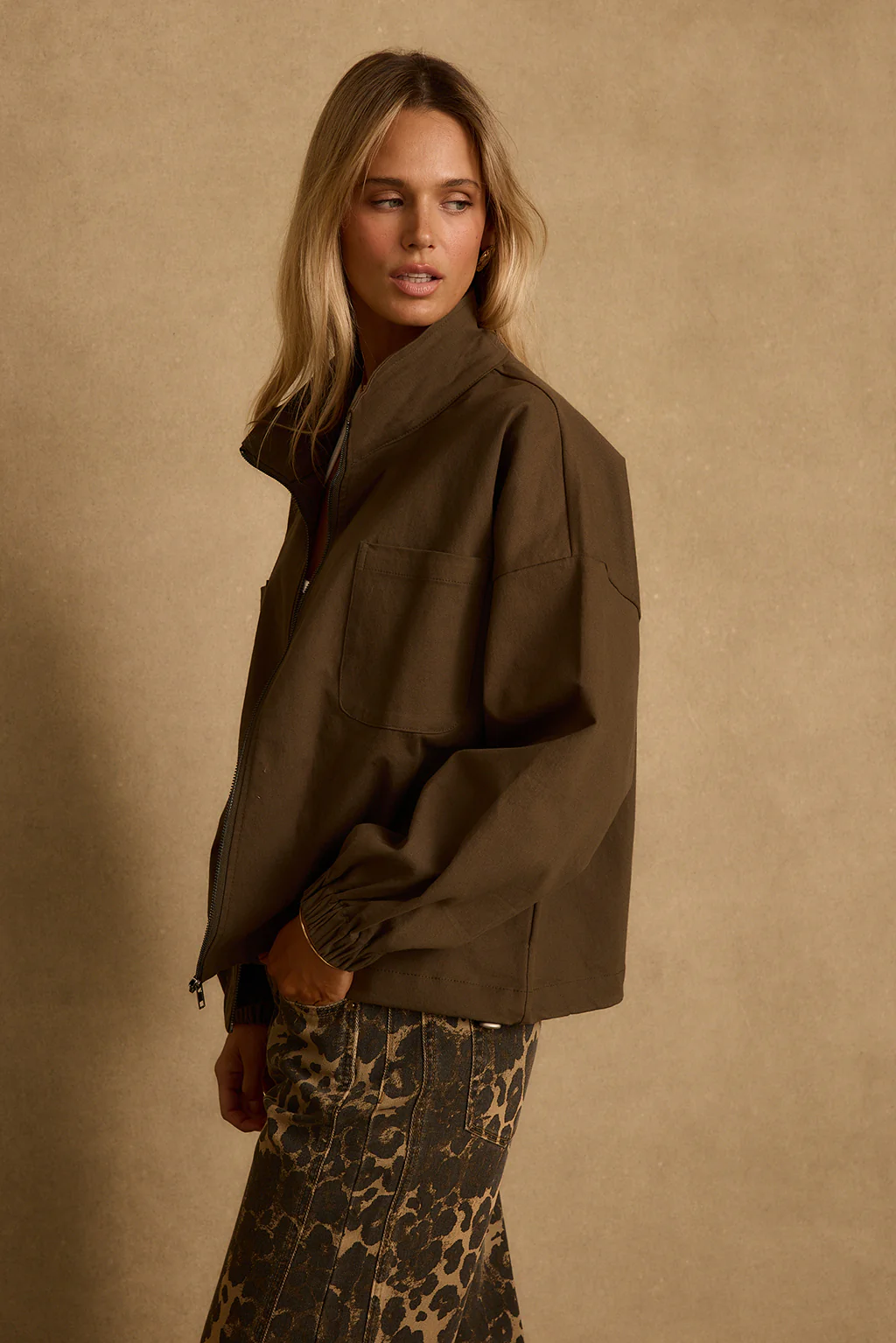 Fairfax Olive Canvas Relaxed Fit Utility Jacket - Image 8