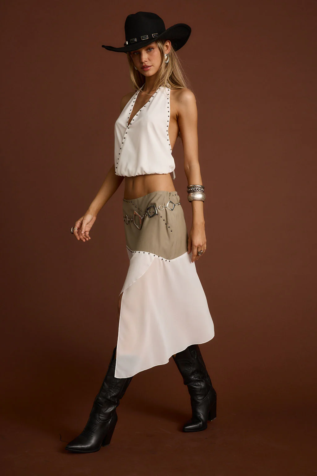 Georgia White Studded Halter Top - Image 6