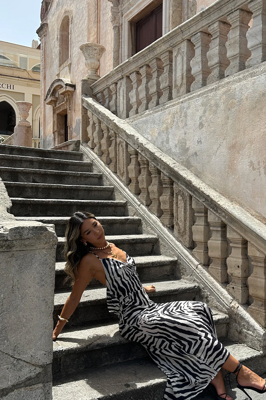 Gianna Zebra Cowl Neck Chiffon Maxi Dress - Image 7